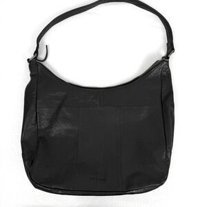 DAY & MOOD Black Leather Sling Hobo‎ Shoulder Bag